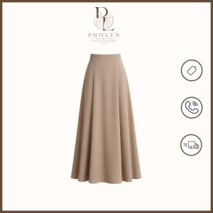 Chân váy xếp ly dáng dài Pholyn